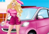 لعبة تنظيف سيارة باربي الوردية
